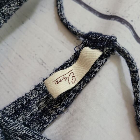 Elan Size EST L Open Back Off Shoulder Grey White Blended Sweater Casual - Picture 8 of 8